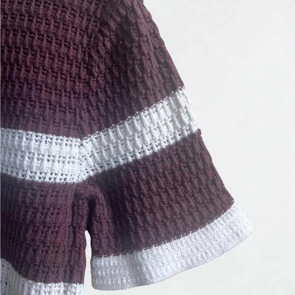 Abercrombie & Fitch Men's Crochet-Style Striped Button-Through Sweater Polo - M - Picture 5 of 6